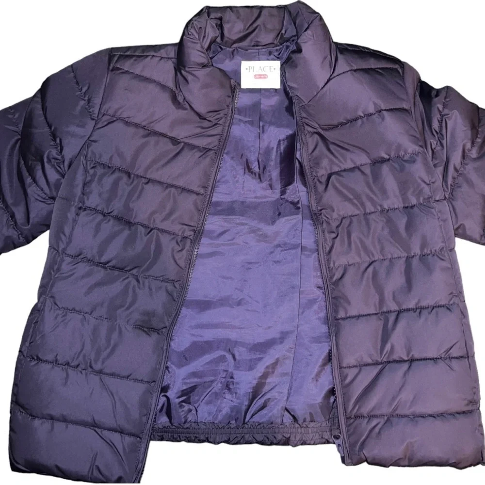 Children’s Place Girls puffer jacket| Size 10/12| Purple - Picture 3 of 4